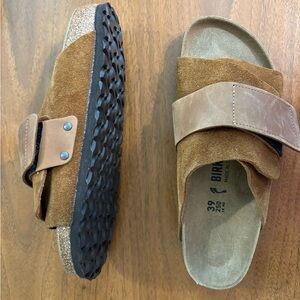 Birkenstock Kyoto Caramel Tan Suede 39N 39 Narrow New